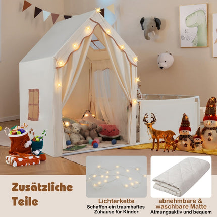 Kinderzelt & Laufstall mit Lichtern und waschbarer Matte