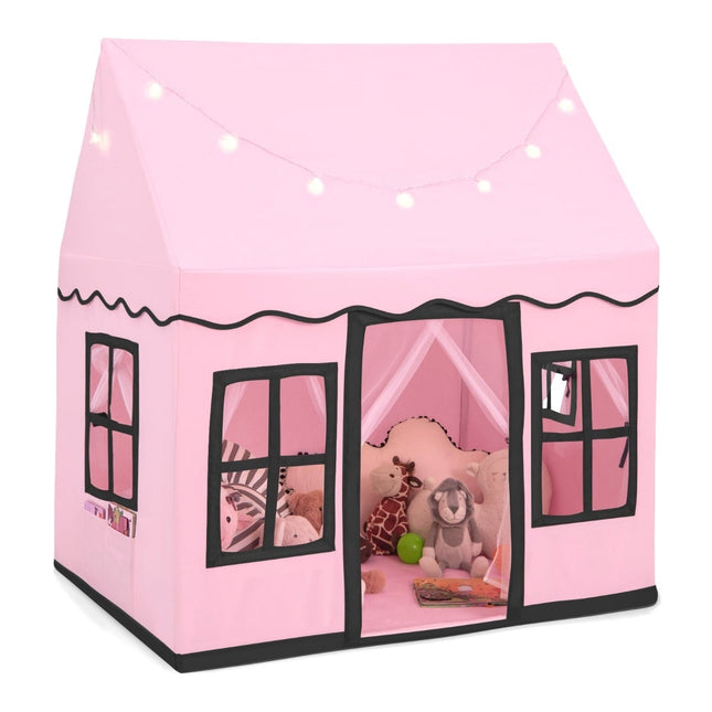 Kinder-Spielzelt mit Sternenlichtern, Rosa, 121x101x137 cm