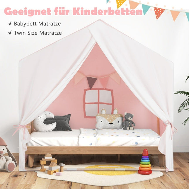 Kinder-Spielzelt mit waschbarer Baumwollmatte & Flaggenbanner