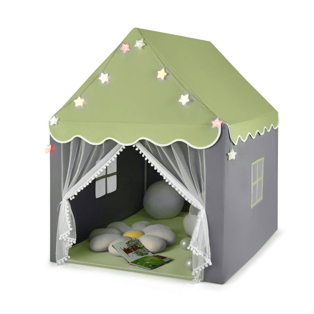 Kinder-Spielzelt mit waschbarer Matte und Sternlichtern, 105x121x136 cm