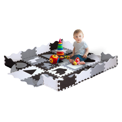 Kids' Playpen Puzzle Mat, Gray, 36 Pieces, 140x140cm
