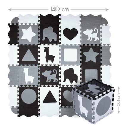 Kids' Playpen Puzzle Mat, Gray, 36 Pieces, 140x140cm