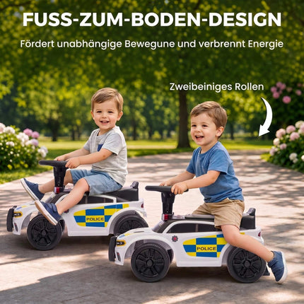 Kids' Police Ride-On Car with Music, Lights & Storage