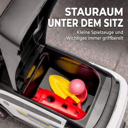 Kids' Police Ride-On Car with Music, Lights & Storage