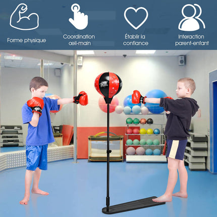 Kinder Boxbirnen-Set – Verstellbar 85-130 cm, Handschuhe, Pumpe