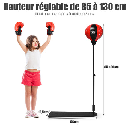 Kinder Boxbirnen-Set – Verstellbar 85-130 cm, Handschuhe, Pumpe