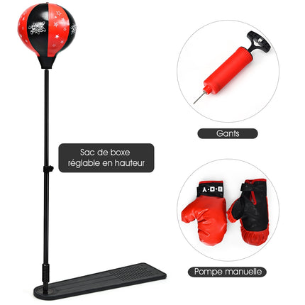 Kinder Boxbirnen-Set – Verstellbar 85-130 cm, Handschuhe, Pumpe