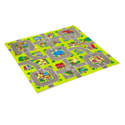 Puzzlematte für Kinder, Autos-Design, 9 Teile, 90x90cm
