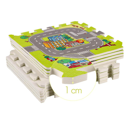 Puzzlematte für Kinder, Autos-Design, 9 Teile, 90x90cm