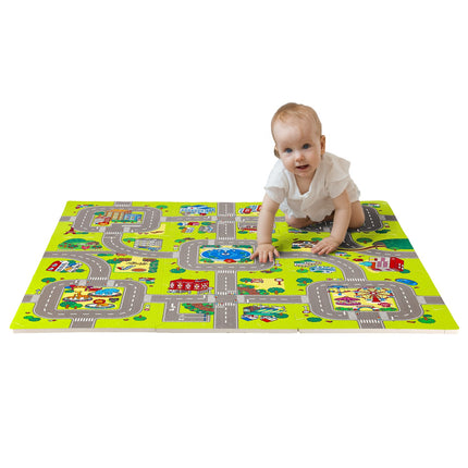 Puzzlematte für Kinder, Autos-Design, 9 Teile, 90x90cm