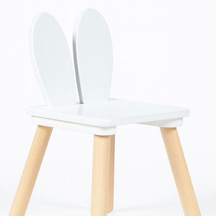 Kids' Rabbit Ear Table and Chair Set – MDF & Pine Wood