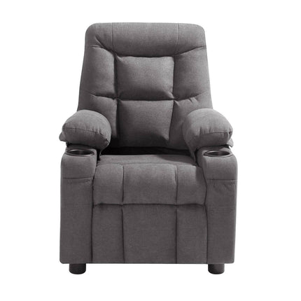 Kids Recliner Chair With Footrest, Cup Holder, Gray