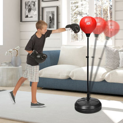Kids Reflex Punching Bag Set, 122–154 cm, Stand, Gloves