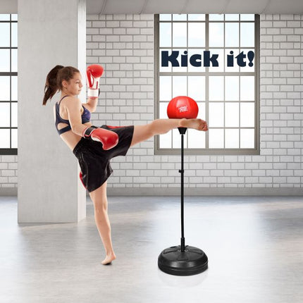 Kids Reflex Punching Bag Set, 122–154 cm, Stand, Gloves