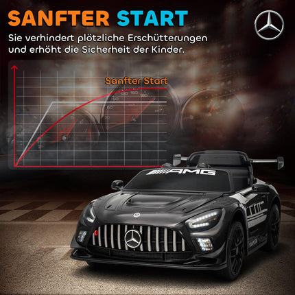 Kinder Elektroauto, 12V Batterie, LED-Lichter, Musik, Schwarz