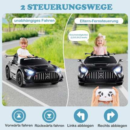 Kids Ride-On Car, Mercedes-AMG GT3, Remote Control, Black