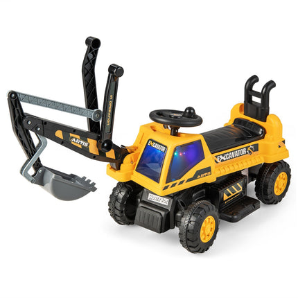 Kids Ride-On Excavator 6V, Rotating Seat, Music