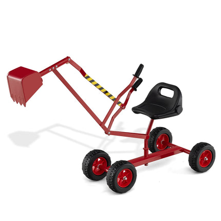 Kinder-Aufsitzbagger mit um 360° drehbarem Sitz, Rot