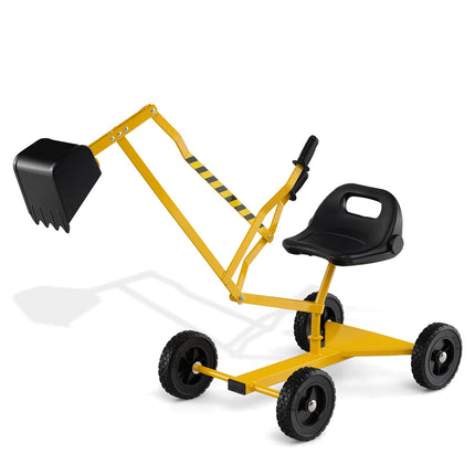 Kids Ride-On Excavator with 360 Rotating Seat, Yellow