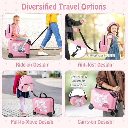 Kinder-Reisekoffer-Set, 2-teiliges Spinner-Set + Rucksack