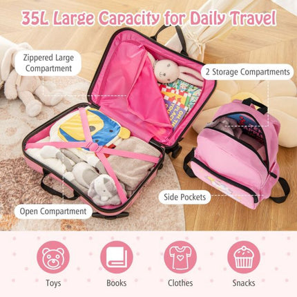 Kinder-Reisekoffer-Set, 2-teiliges Spinner-Set + Rucksack