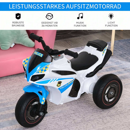 Kids Ride-On Motorcycle with Music & Lights, Blue, 18-36 Months