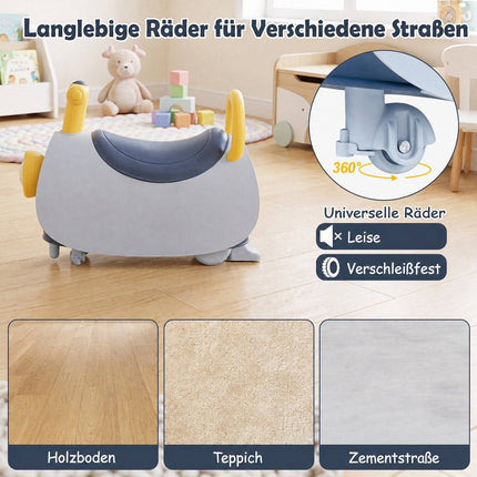 Kids Ride-On Push Car with Music & Storage, Blue, 18-36 Months