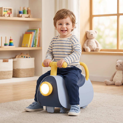 Kids Ride-On Push Car with Music & Storage, Blue, 18-36 Months