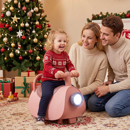 Kids Ride-On Push Car with Music & Storage – Pink