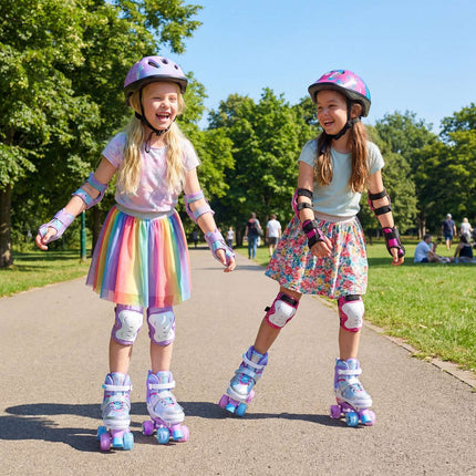 Kids Roller Skates, Adjustable, Light-Up Wheels, Ages 7-9, Blue