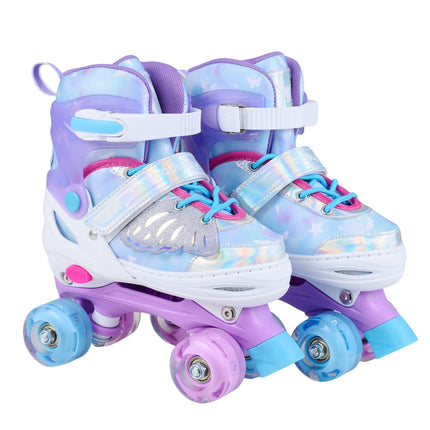 Kids Roller Skates, Adjustable, Light-Up Wheels, Ages 7-9, Blue