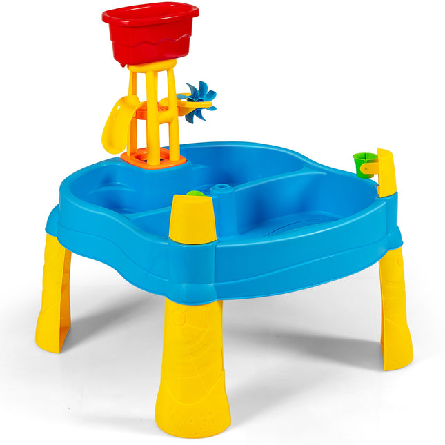 Sand- und Wassertisch für Kinder, 18-teiliges Set, mit Ablassstopfen