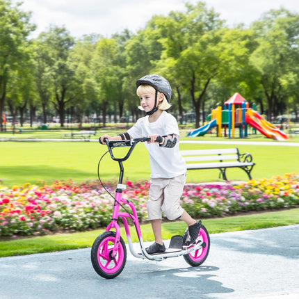 Kids Scooter, Adjustable Handlebar, Large Wheels, Pink