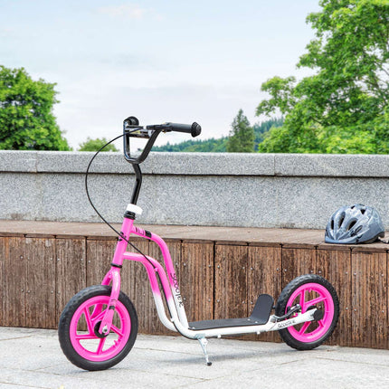 Kids Scooter, Adjustable Handlebar, Large Wheels, Pink