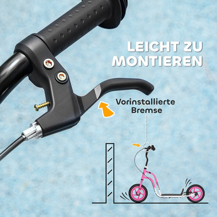 Kids Scooter, Adjustable Handlebar, Large Wheels, Pink