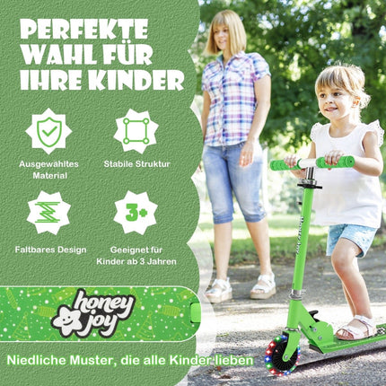 Kinderroller mit LED-Rädern, faltbar, höhenverstellbarer Lenker