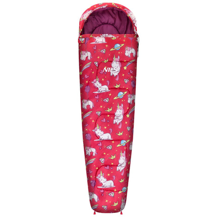 Kinderschlafsack mit Rucksack, Einhorn-Print, 170x60cm