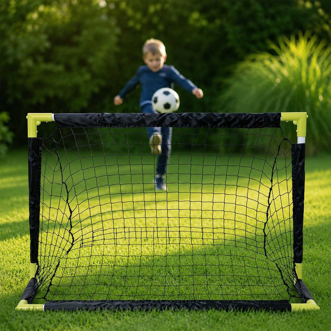 Voetbaldoelset voor kinderen met kliksysteem, inclusief bal en tas