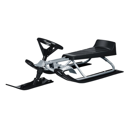 Kids Snow Sled With Steering Wheel, Double Brakes, Pull Rope