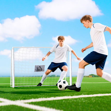 Kids Soccer Goal, Shock-Absorbing, 186x123cm, White