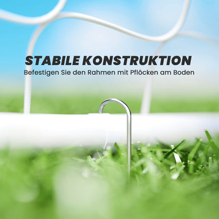 Kids Soccer Goal, Shock-Absorbing, 186x123cm, White