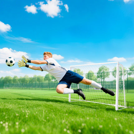 Kids Soccer Goal, Shock-Absorbing, 186x123cm, White