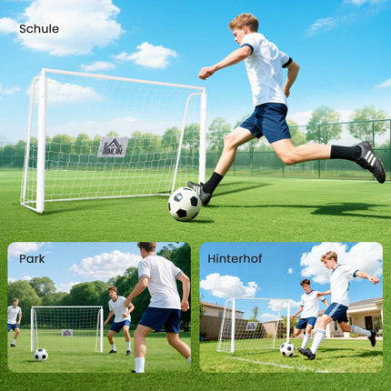 Kids Soccer Goal, Shock-Absorbing, 186x123cm, White