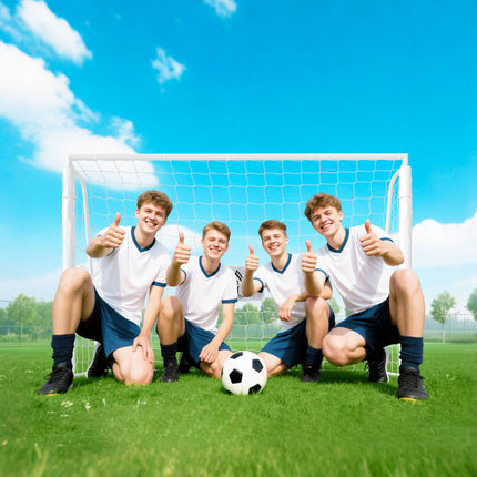 Kids Soccer Goal, Shock-Absorbing, 186x123cm, White