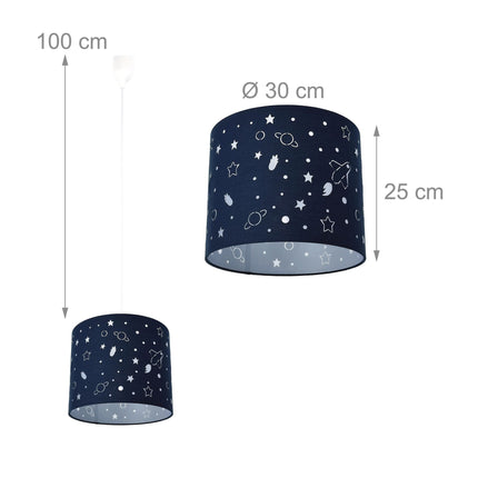 Kids' Space-Themed Hanging Lamp – Planets & Stars