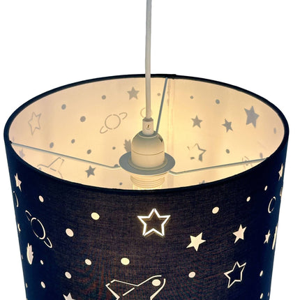 Kids' Space-Themed Hanging Lamp – Planets & Stars
