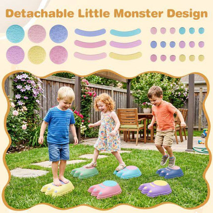 Kids Stepping Stones, Monster Theme, Anti-Slip, 6 Pieces