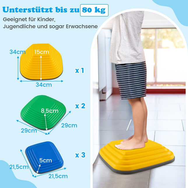 Kinder-Trittsteine-Set, rutschfest, belastbar bis 80 kg