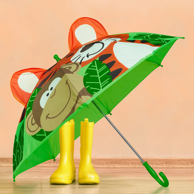 Kinderstockschirm, Dschungel-Design, Affe & Tiger