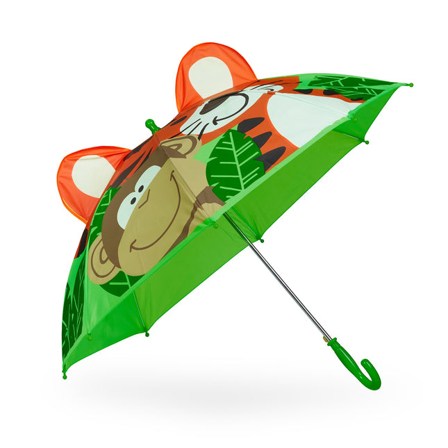 Kinderstockschirm, Dschungel-Design, Affe & Tiger